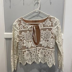 FOR LOVEE AND LEMONS white lace up top